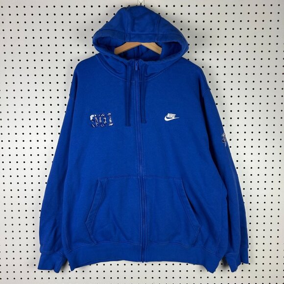 Nike 1 Cent Memphis Tigers Hoodie XXL 901 Basketball PE Blue Penny Hardaway Zip - Picture 1 of 6